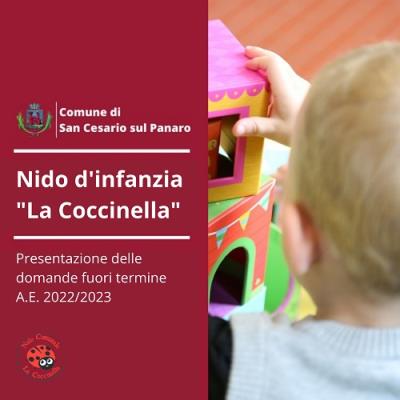 Iscrizioni Fuori Termine Nido d Infanzia comunale La Coccinella a.e. 2022/2023