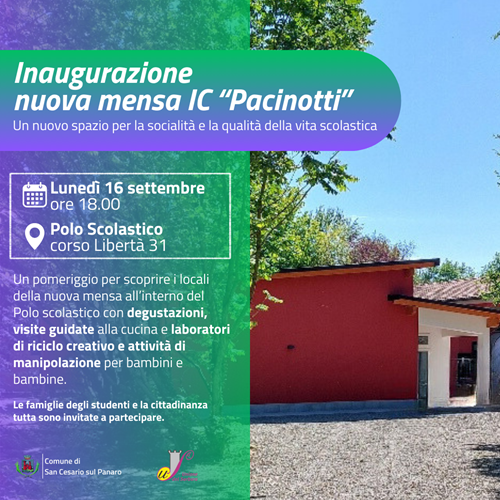 Inaugurazione nuova mensa IC Pacinotti