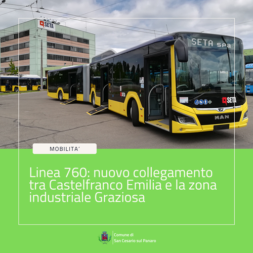 Linea 760: nuovo collegamento tra Castelfranco Emilia e la zona industriale Graziosa