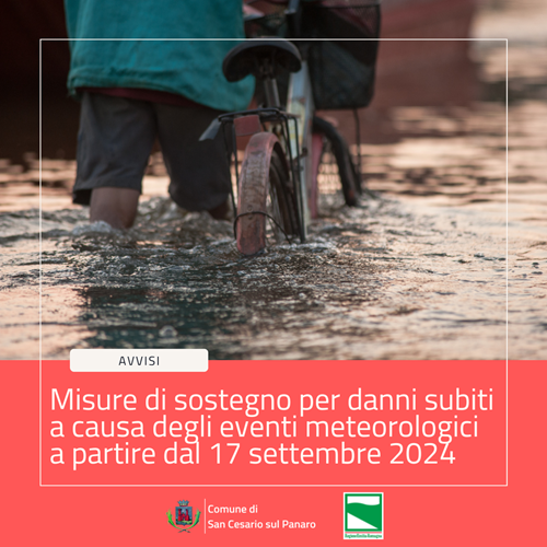 Danni subiti a causa degli eventi meteorologici a partire dal 17 settembre 2024